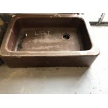 Gardenalia: 19th cent. Ironstone Belfast style sink. 24ins. x 16ins.