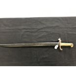 Edged Weapons: French 1842. Pattern sword bayonet and scabbard, inscribed St. Etienne 1862.