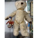 Toys: Schuco clockwork drummer 4ins. plus a Chad Valley Teddy Bear 12ins. (2).