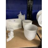 20th cent. Ceramics: Lladro, Lladro Collectors Society porcelain cups depicting embossed sailing