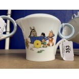 Shelley c1920-30: Art deco Regent pattern Mabel Lucie Attwell child's teaware. 'Old Donk' donkey and