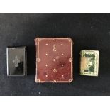 19th cent. Objects of Virtu: Miniature books. Le Petit Fabuliste, leather bound, very worn, 1ins.