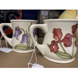 Ceramics: Moorcroft Mugs, decorated with bluebells and irises. (2).