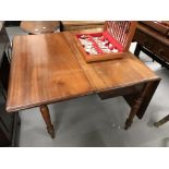 19th cent. Mahogany drop flap table. When extended 54ins. x 28½ins. x 35ins and 18¾ins. when