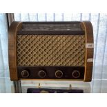 1950s Radio: GEC model no. BC 5445, bakelite and wood veneer valve radio. Collector's item not for