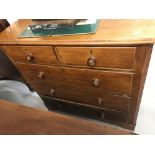 19th cent. Mahogany chest of 2 over 3 drawers. 40ins.