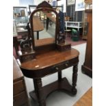 19th cent. Mahogany Duchess style dressing table with mirror. 36ins.