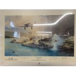 Prints: Limited edition Robert Taylor 'Remember Pearl Harbour', signed by the artist and four