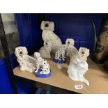 20th cent. Ceramics: Beswick Comfort Dogs 4½ins, Royal Doulton 10ins, Zanolli Dalmatian Dogs on oval