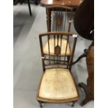19th cent. Mahogany stick back salon chairs. (2)
