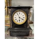 Late 19th cent. Slate mantle clock.