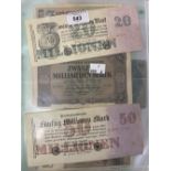 Numismatics - Paper Money: One album containing forty one German notes dating from 1904 - 1939