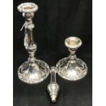 20th cent. American sterling silver metamorphic candlesticks, marked 'Gorham Sterling' to base. A