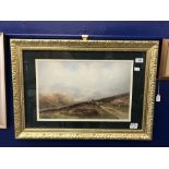 C Hannaford 1863-1955: Watercolour 'Mist Over the Moor', signed lower left. Framed and glazed 19ins.