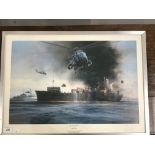 Prints: 'Sea King Rescue' a print illustrated by Robert Taylor depicting HRH Prince Andrew with