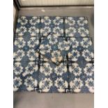 Victoriania: Late 19th cent. Set of ten blue and white tiles marked COV to reverse.