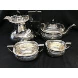 20th cent. Georgian style electroplate four piece tea set.