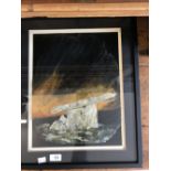 Irish Art: R. Steenson oil on slate Stone Tor, signed bottom right. Framed and glazed. 14ins. x