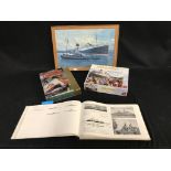 SHIPS: Mixed lot to include "Janes Fighting Ships 1946-47", two Titanic puzzles, one framed and