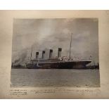 R.M.S. TITANIC - GEORGE BOWYER ARCHIVE: Original photographs of Olympic with handwritten notation by