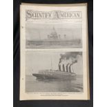 **R.M.S. LUSITANIA: Contemporary publication "The Sphere & Scientific America" dating from 1907 to