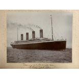 R.M.S. TITANIC - GEORGE BOWYER ARCHIVE: Stuart photograph of Olympic in Southampton Water on her