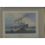 R.M.S. TITANIC: Prints to include "Titanic Leaving Belfast" signed by the artist Edward Walker, "