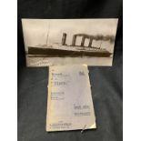 R.M.S. LUSITANIA: Davidson Brothers real photo book post postcard of the Lusitania plus soft-bound