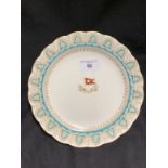 WHITE STAR LINE: First-class Gothic arch dinner plate with house flag to centre.