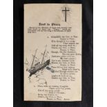 R.M.S. TITANIC: Extremely rare in memorial postcard 'Rest in Peace, Sacred to the Memory of those