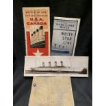 WHITE STAR LINE: Souvenir of White Star Line cruise on Homeric with interior views and one