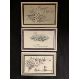 R.M.S. TITANIC: Set of three different in memoriam and in loving memory cards for those lost in