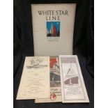 WHITE STAR LINE: "Proposed Sailings White Star Line" (Olympic on cover) December 1921, rates for