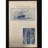 R.M.S. TITANIC: An extremely rare promotional advertising brochure for the Olympic and Titanic