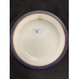 WHITE STAR LINE: First-Class Spode dinner plate decorated with OSNC in gilt to lip. 9¾ins.