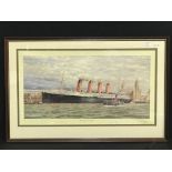 R.M.S. LUSITANIA: Limited edition print signed by survivors Alice Drury, Avis Foley and the artist