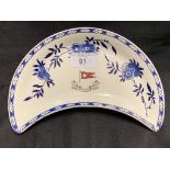 WHITE STAR LINE: Second-Class Delft crescent shaped dish.