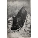 R.M.S. OLYMPIC: Postcards to include Olympic viewed from stern in Ocean Dock (left), Titanic in