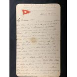 R.M.S TITANIC: Extremely rare lettercard letter written on board Titanic by Frederick James Banfield