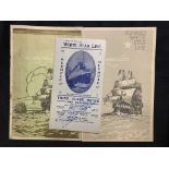 R.M.S. OLYMPIC: White Star Line Olympic Tourist-Class passenger list New York-Southampton via