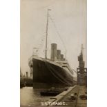 R.M.S. TITANIC: Rare Rapp of Southampton pre-maiden voyage postcard of Titanic in Southampton.