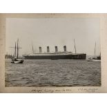 R.M.S. TITANIC - GEORGE BOWYER ARCHIVE: Original photographs of Olympic mounted on card with