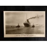 R.M.S. TITANIC: Walton of Belfast real photo postcard of Titanic "Farewell to Belfast April 3rd