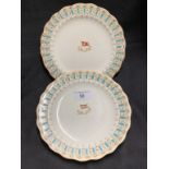 WHITE STAR LINE: First-Class Wisteria pattern cake plates, dated 9/1901 and 3/13. 7½ins.