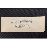 R.M.S. TITANIC: First-Class delivery voyage passenger Edward Wilding, hand signed letter section, "