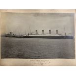 R.M.S. TITANIC - GEORGE BOWYER ARCHIVE: Rare period photograph of Titanic, handwritten notation by