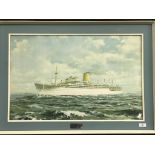 OCEAN LINER: P & O promotional agent's print for SS Iberia in original glazed frame. 29ins. x