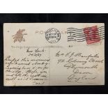 R.M.S. TITANIC: Signed postcard dated 27th October 1907 by Frederick James Bamfield, Second-Class