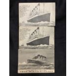 **R.M.S. TITANIC: Postally used postcards of the ill-fated liner, dated April 30th, May 3rd and