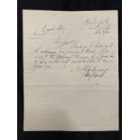 R.M.S. TITANIC: Steward and survivor Leo Hyland 1893-1974, letter signed "Yours L.J. Hyland".